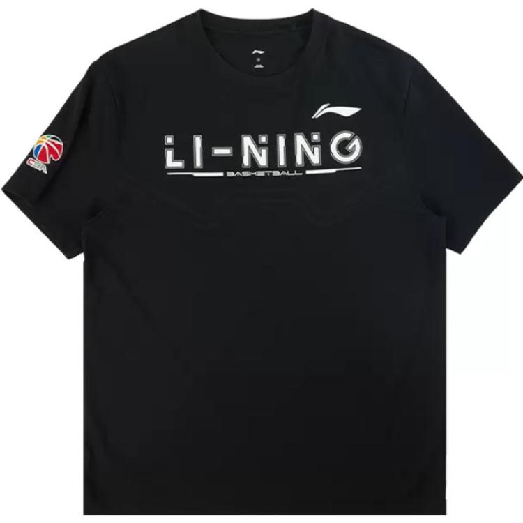 

Футболка мужская с коротким рукавом и круглым вырезом с принтом букв логотипа Li Ning, черная ATSSC89-1 L
