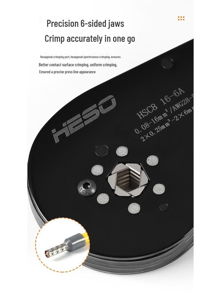 HSC816-6A High Precision VE Terminal Crimping Pliers, 0.08-16mm