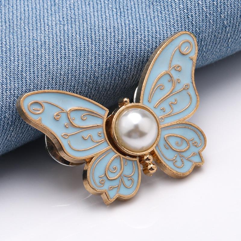 1Pc Butterfly Waist Button Jean Button Pin Reusable Clothing Fitting Tools For No Sewing Required Buttons Pants Decoration