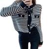 Women S Knit Cardigan Sweater Round Neck Bow Decor Casual Loose Fit Outerwear