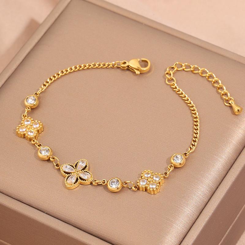 Popular bracelet, titanium steel does not fade, love zircon bracelet, high-end female light luxury niche bracelet, bracelet.