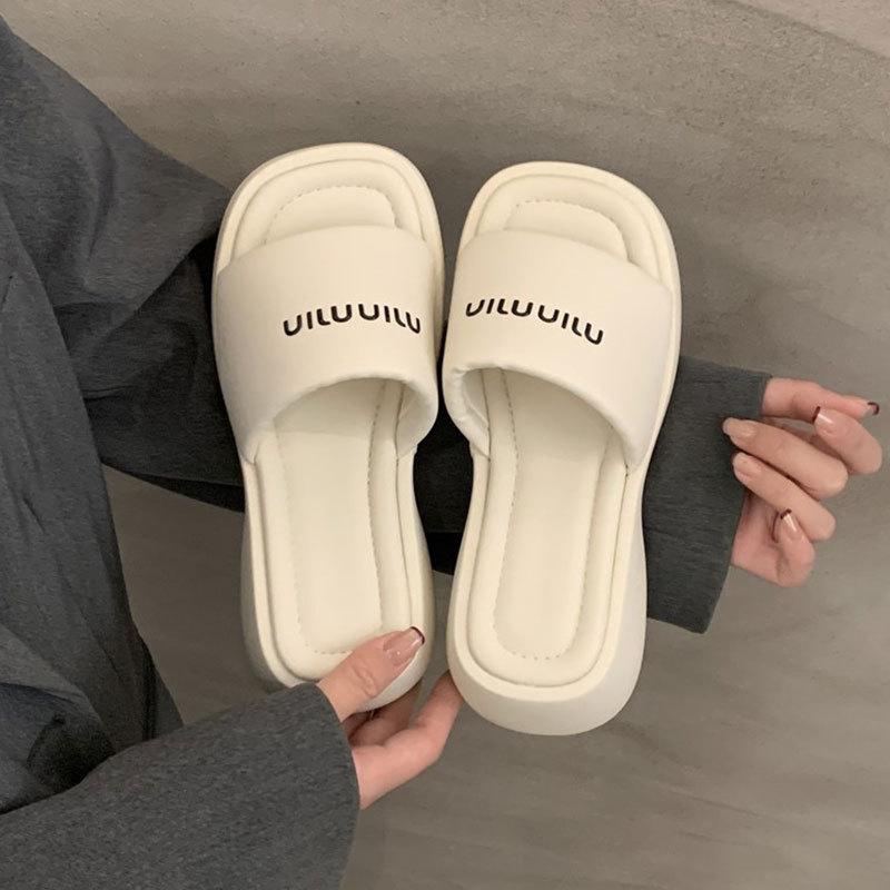 

Интернет-знаменитость платформа маффин тапочки уличная обувь женская обувь 2025 лето новинка увеличение роста черные сандалии 40 бежевый