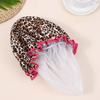 Shower Cap Leopard Zebra Dot Printing Double Layer Protection Waterproof Hair Hat with Elastic Band Makeup Shower Hat
