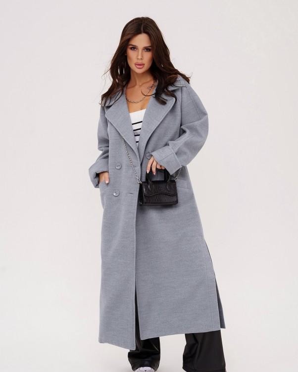 ISSA Plus Slit Cashmere Coat
