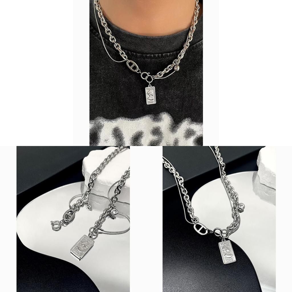 Retro Titanium Steel Collar Chain Jewelry For Unisex Art Inspired Design