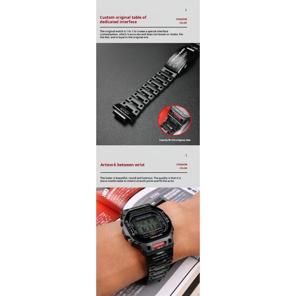 Mod kit DW5600 mecha metal case stainless steel strap For Casio G-SHOCK DW-5600 GW-B5600 GMW-B5000 Men Replaces bezel bracelet