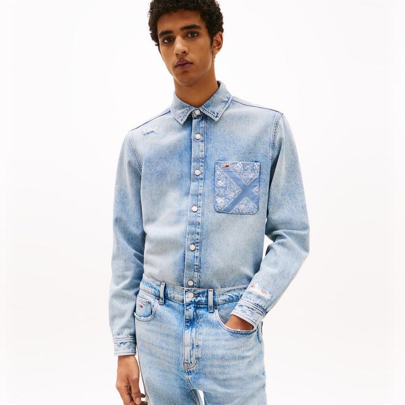 Tommy Hilfiger Shirt Unisex Denim Blue 1AB DM0DM21362