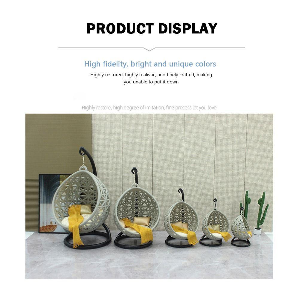 Scene Model Dollhouse Hanging Basket Chair White Dollhouse Accessories  Doll House Accessories