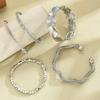 5pcs Stylish Versatile Irregular Geometric Wave Bracelet Set for Women Vintage Exaggerated Design Beads Bangles Jewelry Gift New