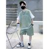 Fashion Boys Casual Suit New Children's Short-sleeved Shorts Suit Summer Handsome Two-piece Clothes Tide