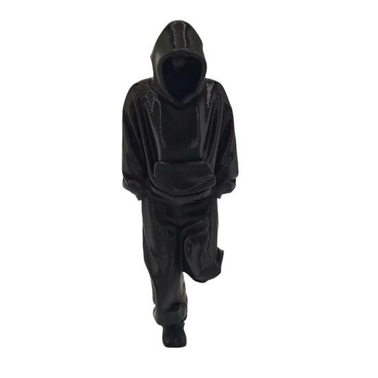 

Thinker Figurine, 3D Printed Sweatsuit Home Office Desk Man Statue for Bookshelf Decor, Collectible Ornaments чорний