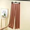 Plus Size Women's High-Waist Wide Leg Modal Pants - Solid Color, Loose Fit, Floor-Length, Summer Casual