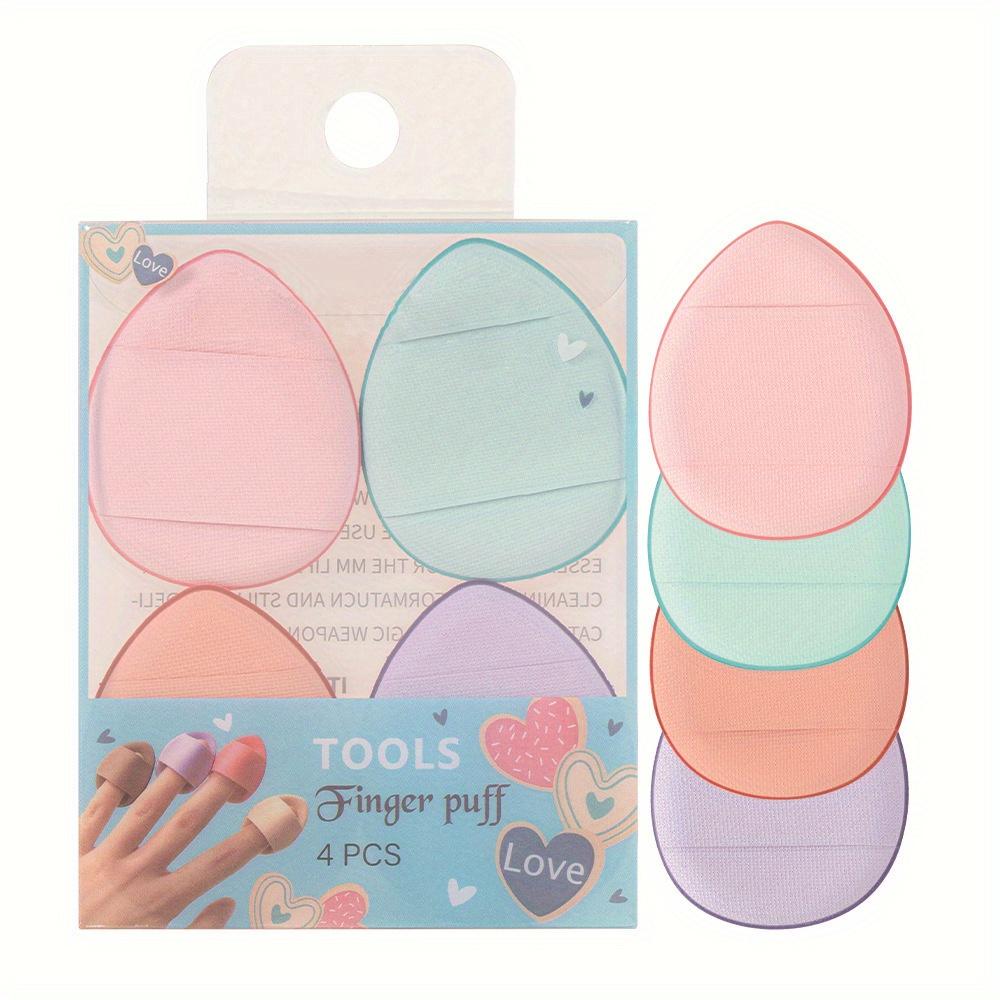 

Портативная воздушная мини-пуховка для пудры с большим пальцем, спонж для сухого и влажного макияжа, консилер с каплями воды, маленькая пуховка для пудры 4pcs