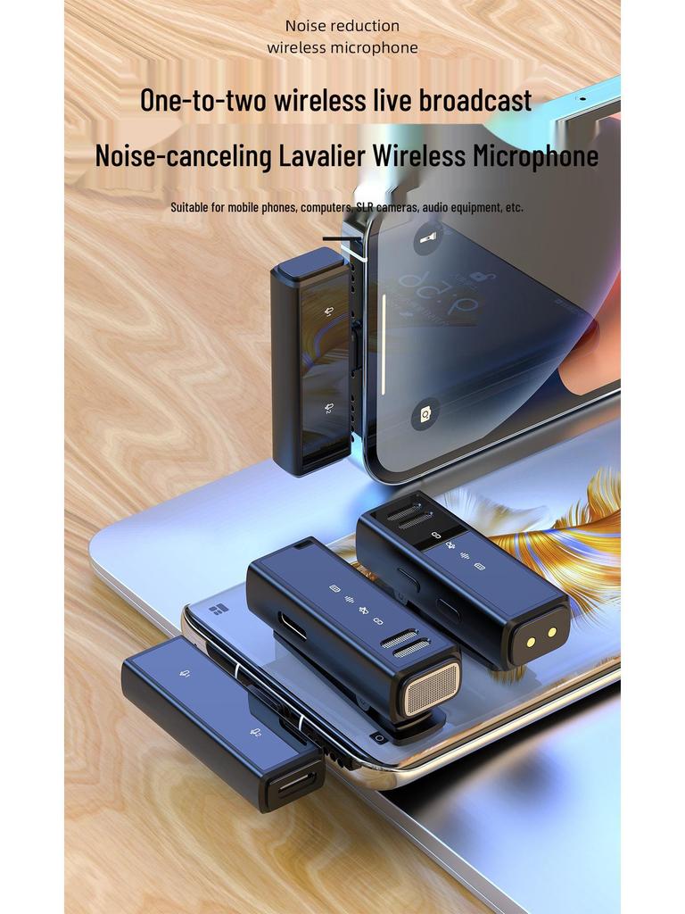 J88 Dual Wireless Lavalier Microphone with Smart Noise Reduction and Charging Case