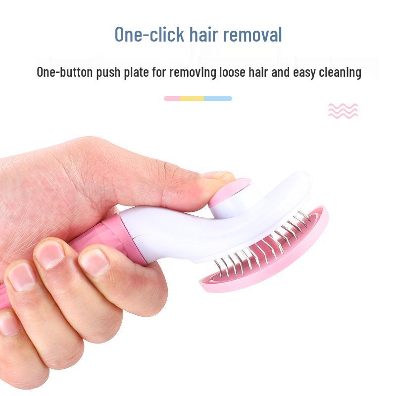 One-Click Grooming Comb for Long-Haired Cats & Dogs