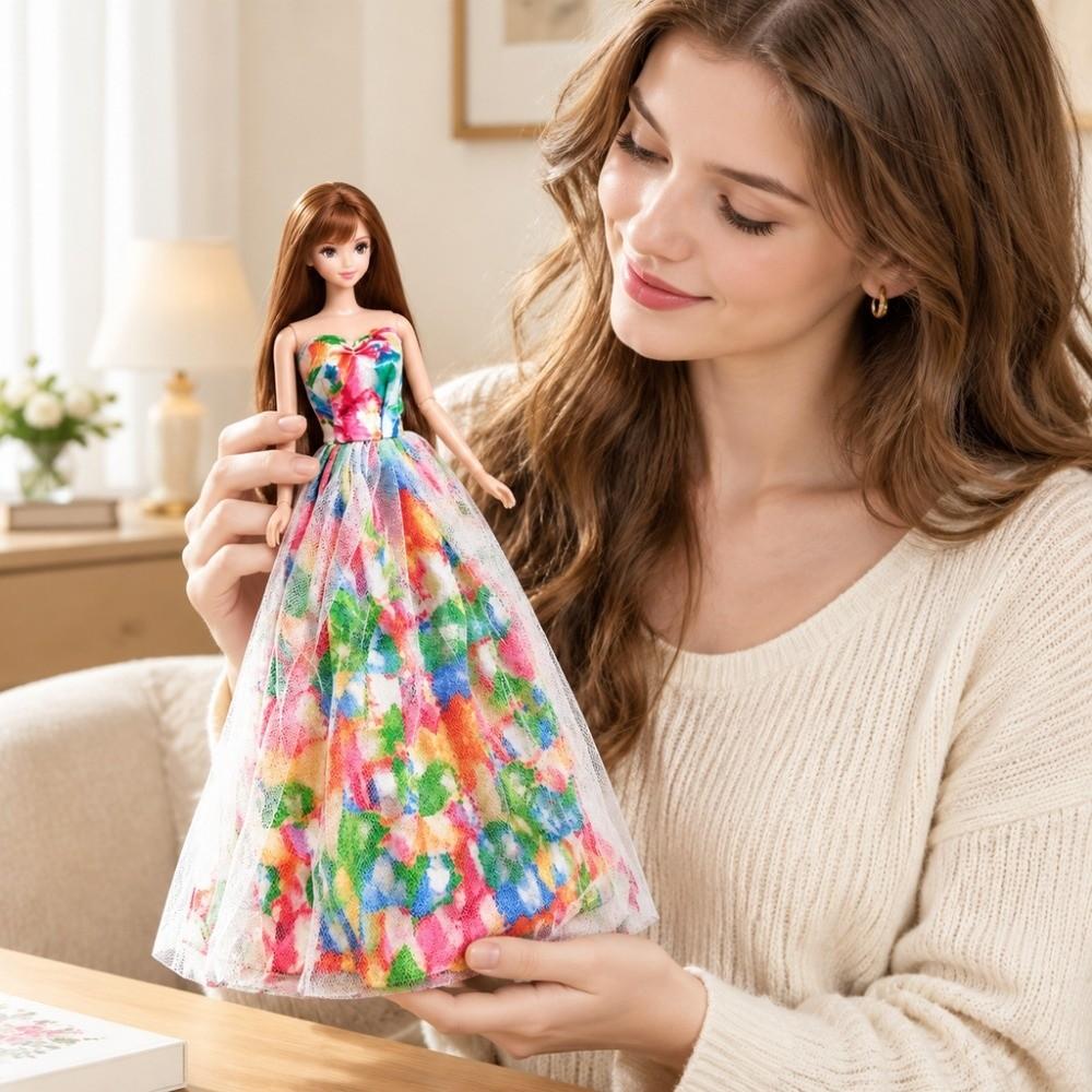 Fashion Doll Dress 2 Colors Doll Clothes Accessories French Floral Dresses  for 1/6 11.5" Doll