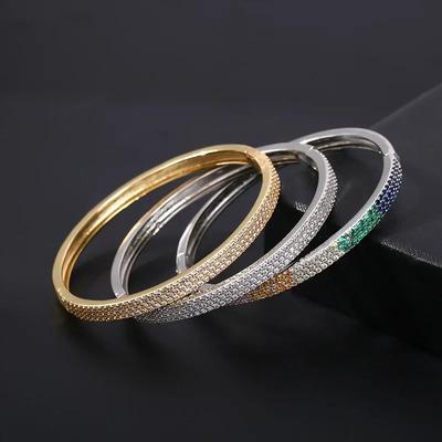 Μοντέρνα Βραχιόλια Μανσέτες με Μικροσκοπικά Ζιργκόν για Γυναίκες Κοσμήματα Καρπού Σχέδια Ανοξείδωτο Ατσάλι Επικαλυμμένο Μανσέτα Βραχιόλι Σχέδια Δώρα