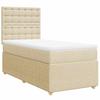 Box Spring Bed with Mattress Cream 100x200 Cm Fabric