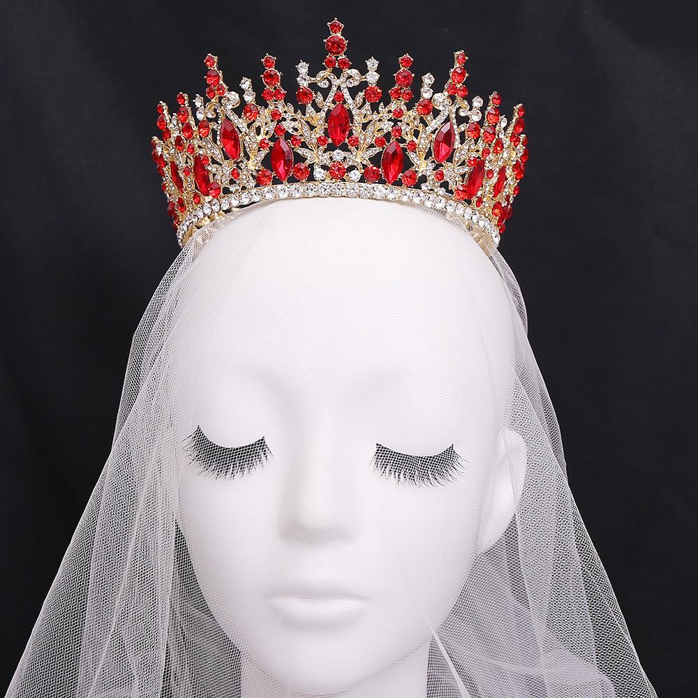 New Bridal Tiara Crystal Crown, European Style Alloy Inlaid with Rhinestones, Birthday and Wedding Round Crown