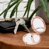 Mini Klapp-Strass-Roségold-Kosmetikspiegel Tragbar Kompakt Rund Reiseformat Tasche für Handtasche Kleiner Handspiegel
