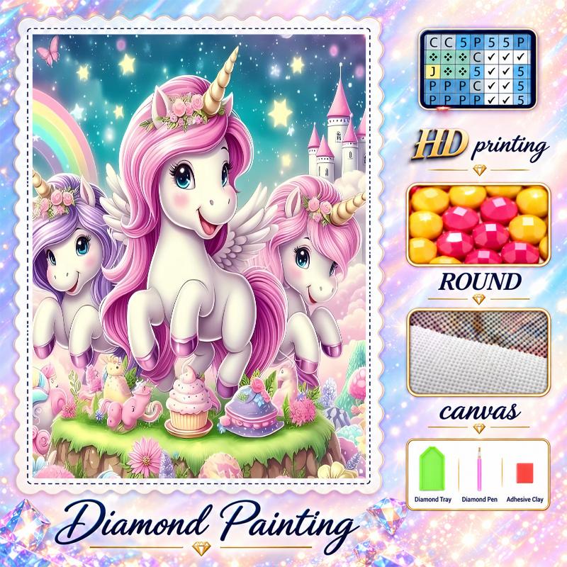 Unicorn Diamond Painting Kit 5D Full Drill DIY Diamond Mosaic Wall Art Home Decor