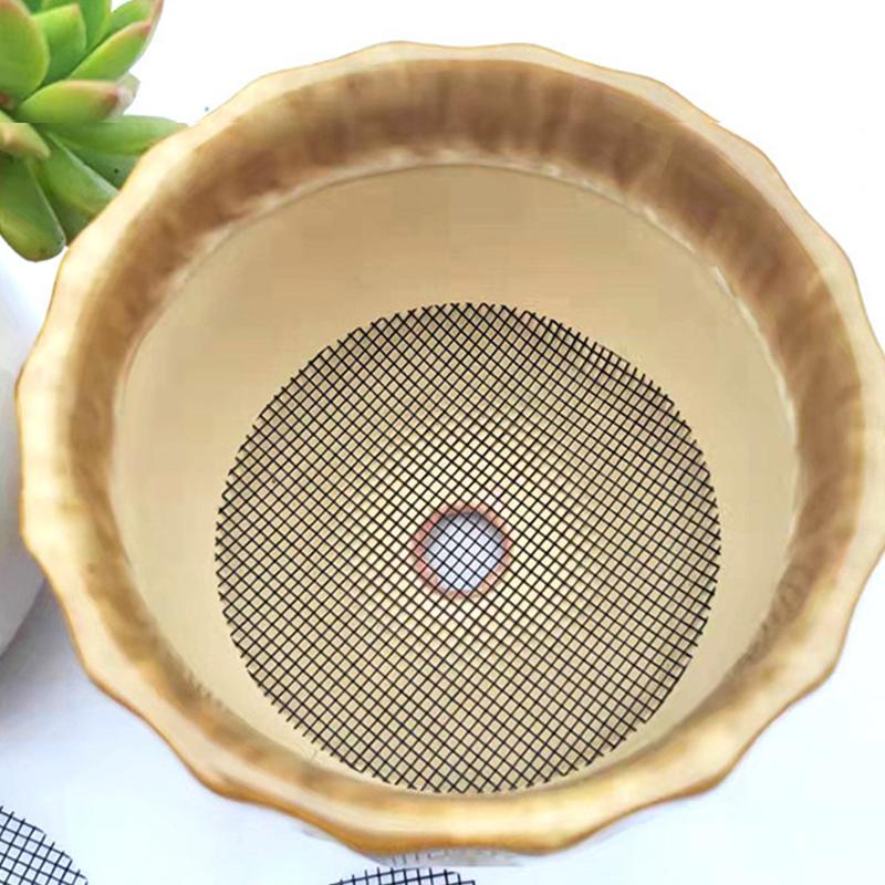 Pot Hole Mesh Pad Mat Grid Round Drainage Hole Screen For Pot Bottom Prevent Soil Loss Anti Bonsai Flower Plant Gardening Tools