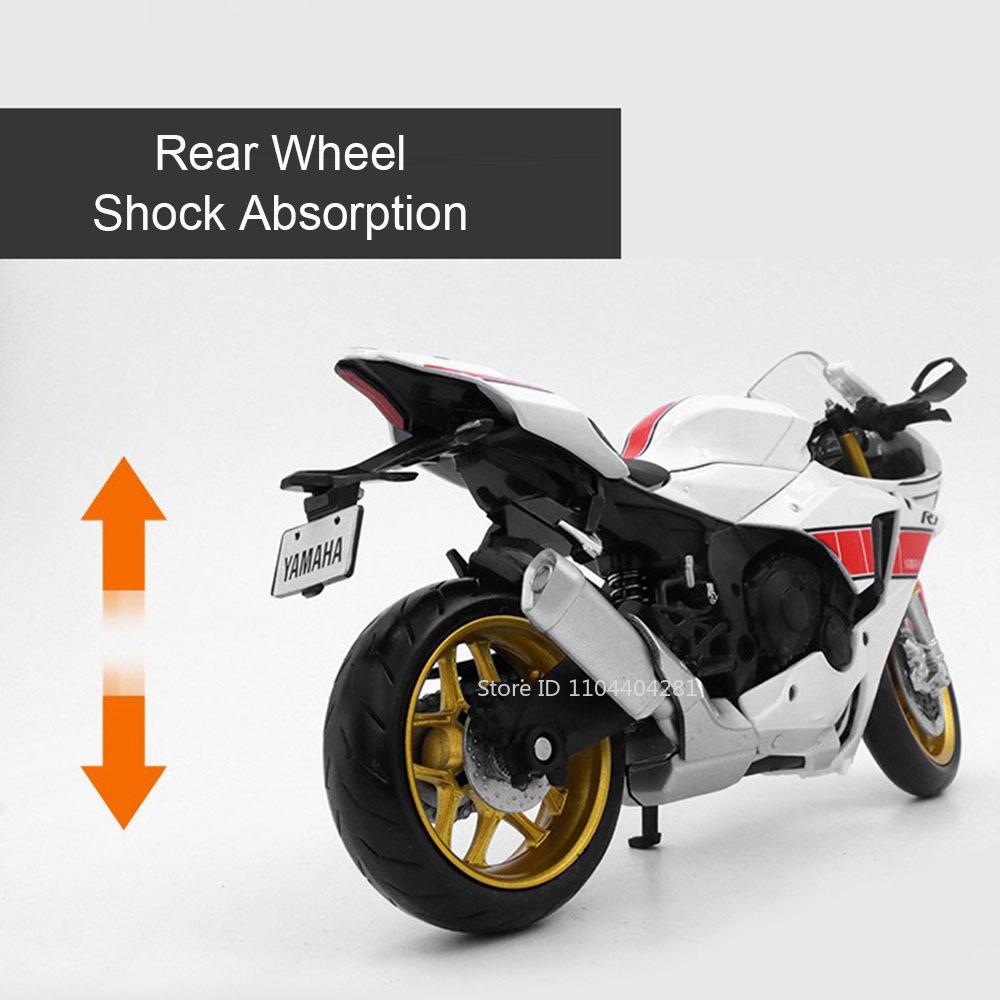 1:12 Yamaha Yzf-r1m Alloy Bmw S1000rr Motorcycle Toys Diecast Car Front Wheel Steering Rubber Tires Vehice For Boy Holiday Gifts