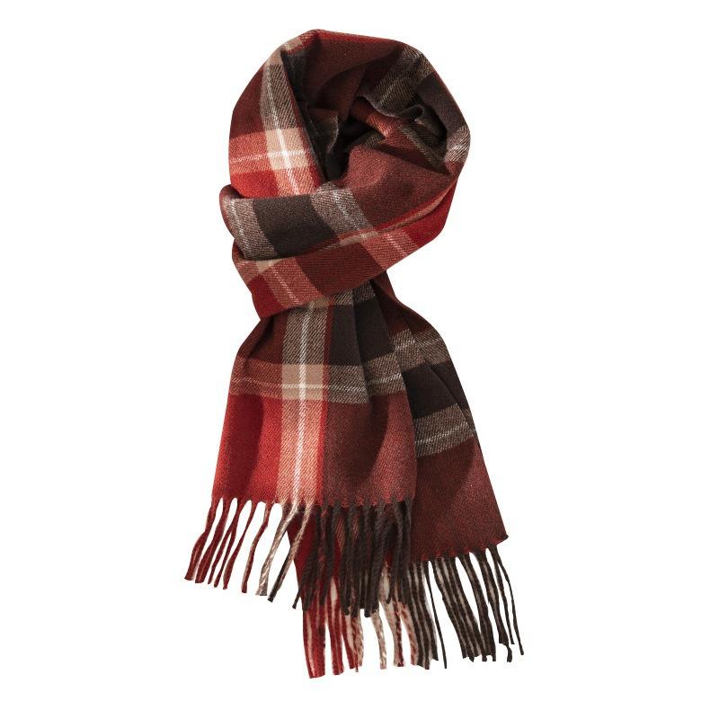 Autumn and winter Christmas scarf atmosphere imitation cashmere women's high-end sense plaid red new winter warm scarf