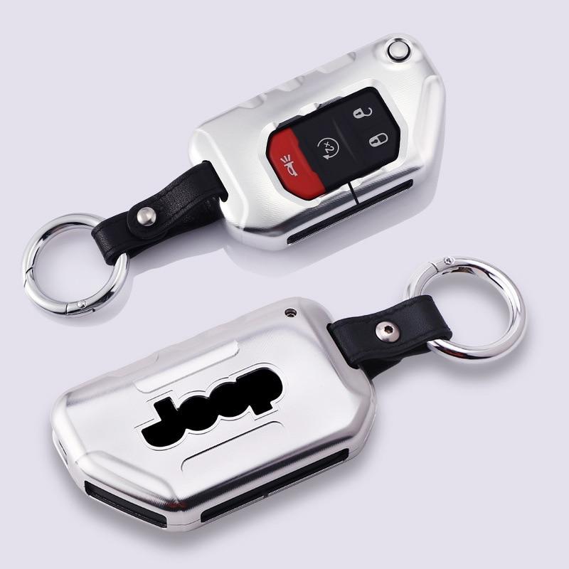 Buy Aluminium Alloy Car Key Case Cover Protection for Jeep Wrangler JL ...