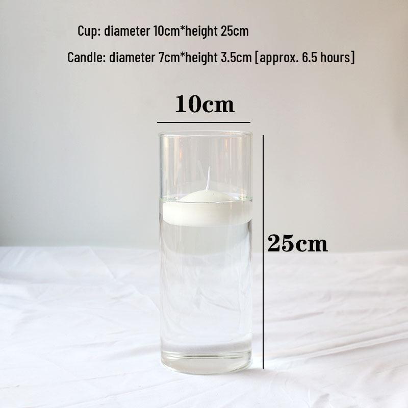 Glass Candle Holders for European Romantic Dinner, Wedding, Birthday, or Hotel Events - Floating Water Candles Included