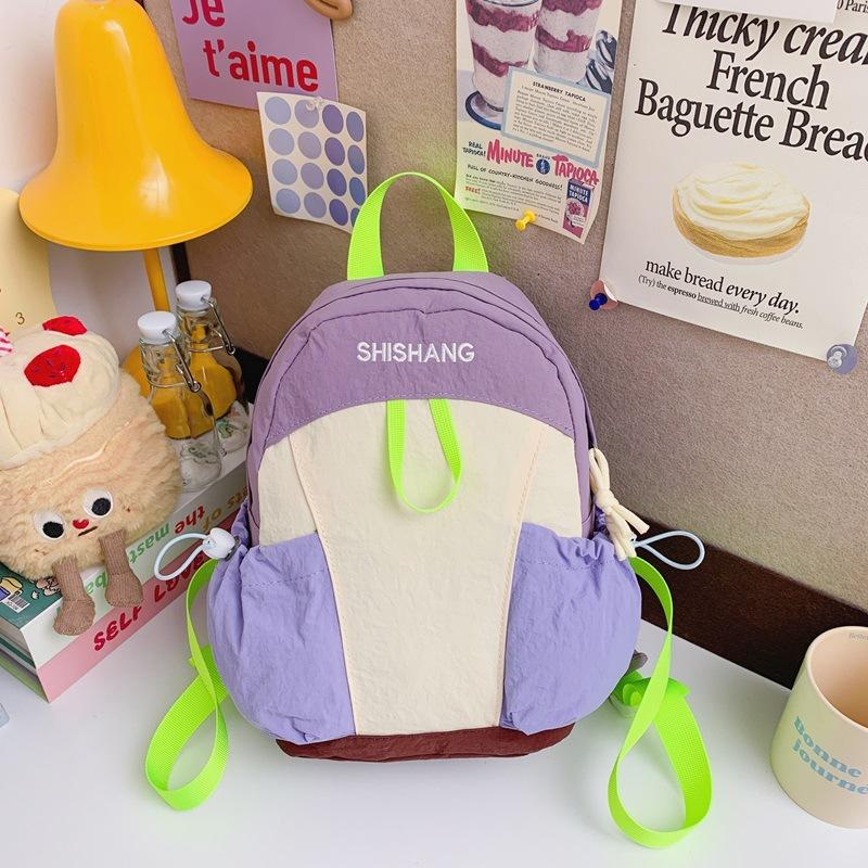 Schoolbag Large Capacity Primary School Bag Korean Version Fashion Contrasting Color Boys and Girls Backpack 1011 New Casual Children's Backpack