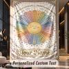 Sunflower Cow Garden 1 Theme Wall Tapestry Customized With Name Text Personalized Hanging Tapestry For Bedroom Living Room Decor