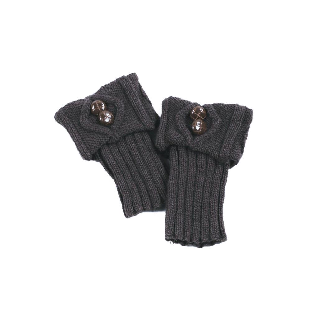 

Korean Style Button Sock Boots: Fold-over Wool Knit Warmers One Size