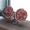Professional Dual Head Vehicle Fan High Velocity Wind 360° Rotation Adjustable 5V/12V/24V Compatible All Automobiles Models