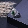 4PCS Exquisite Green Zircon Inlaid Fashion Jewelry Set - Includes Bracelet, Earrings, Necklace, and Rings for Everyday Wear