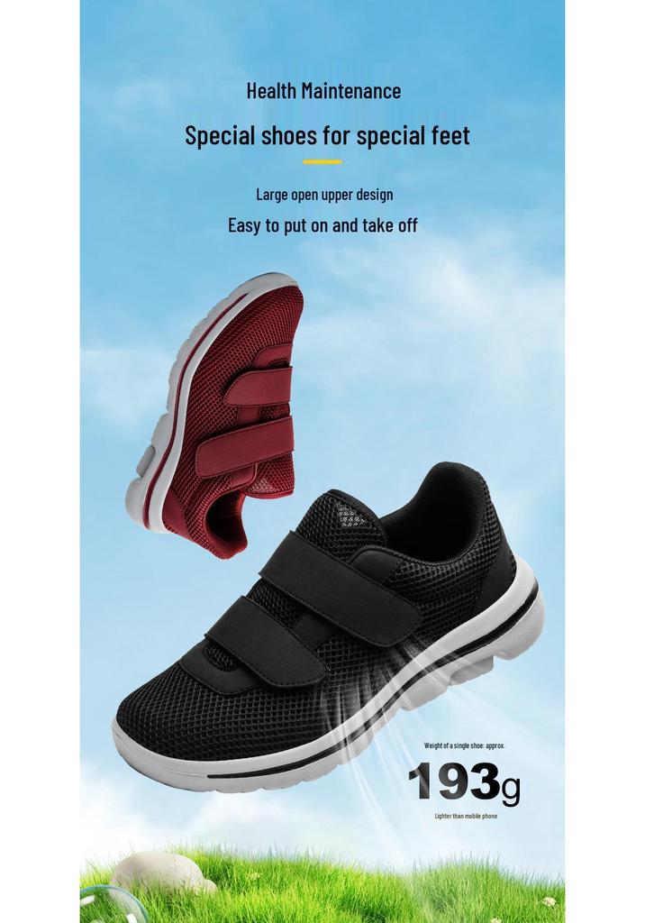 Breathable Wide Women's Shoes for Middle-Aged and Elderly with Diabetic, Swollen, Edema, and Hallux Valgus Feet
