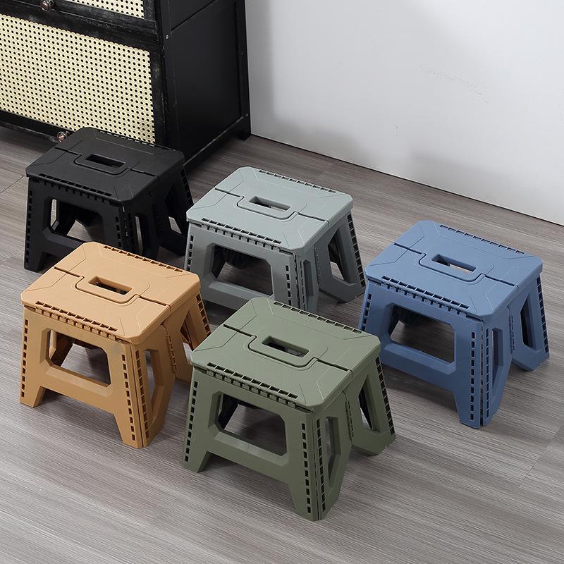 Compact Portable Folding Plastic Stool for Camping and Outdoor Use