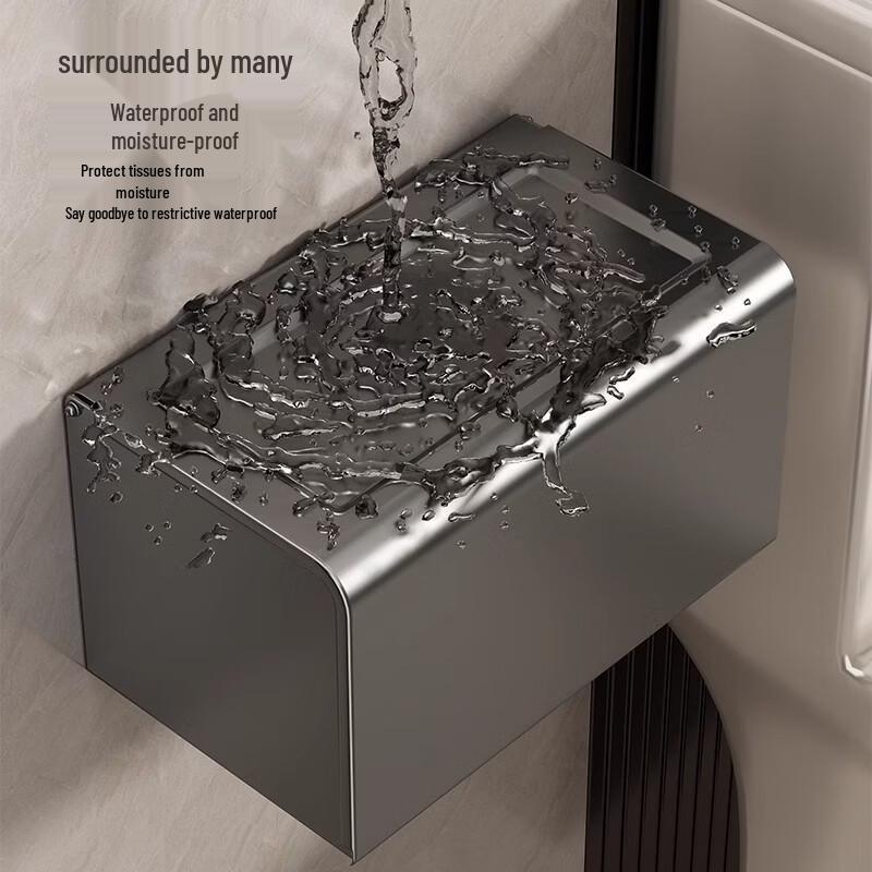 Nástěnný držák na toaletní papír z vesmírného hliníku s odkládací poličkou