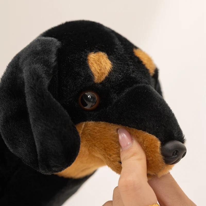 Cartoon Dachshund Stuffed Animal Soft Fluffy Weiner Dog Plush Toy Cute Realistic Dog Plushie For Dog Lovers Collection Gift