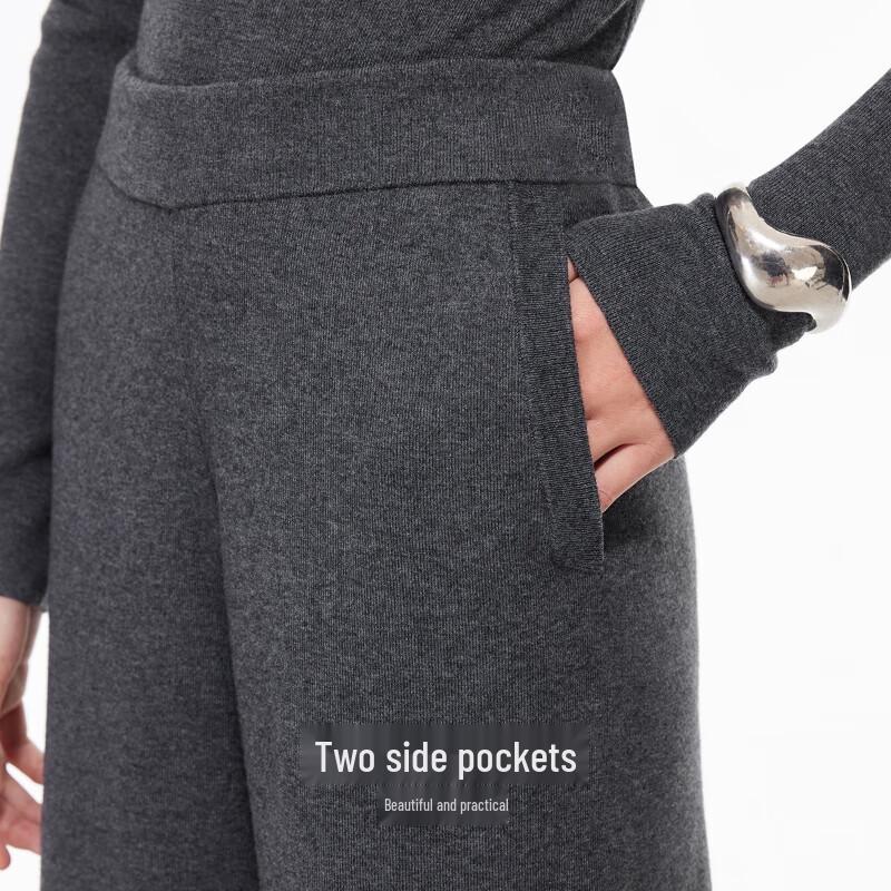 VEROMODA Women's Wool Blend High-Waist Wide-Leg Pants