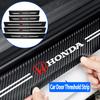 5Pcs Carbon Fiber Car Door Sill Sticker Auto Threshold For Honda Civci FIT CRV Accord Jazz HRV Dio Stepwgn Prelude Insight