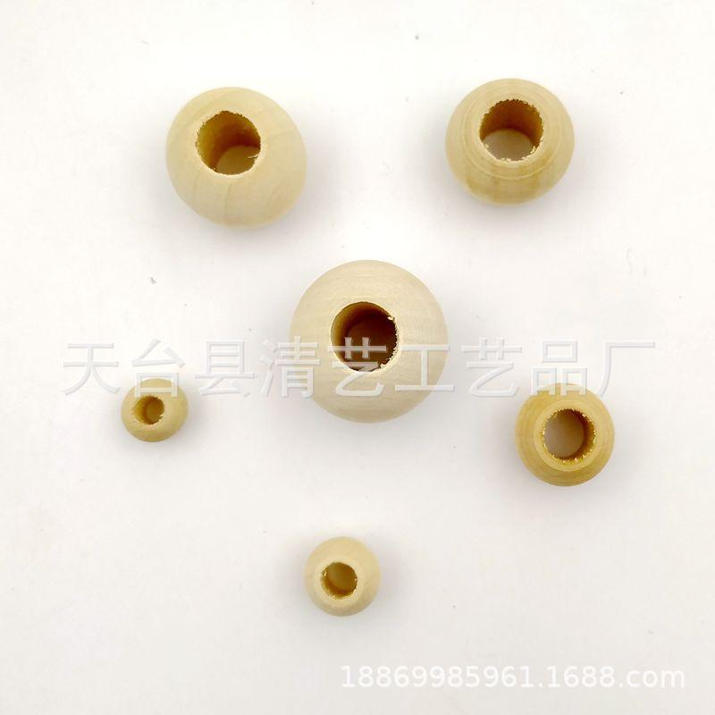 Diy Loose Bead Wood Bead Jewelry Accessories 10-25Mm Log Color Large Hole Lotus Wood Round Beads Handmade Beading