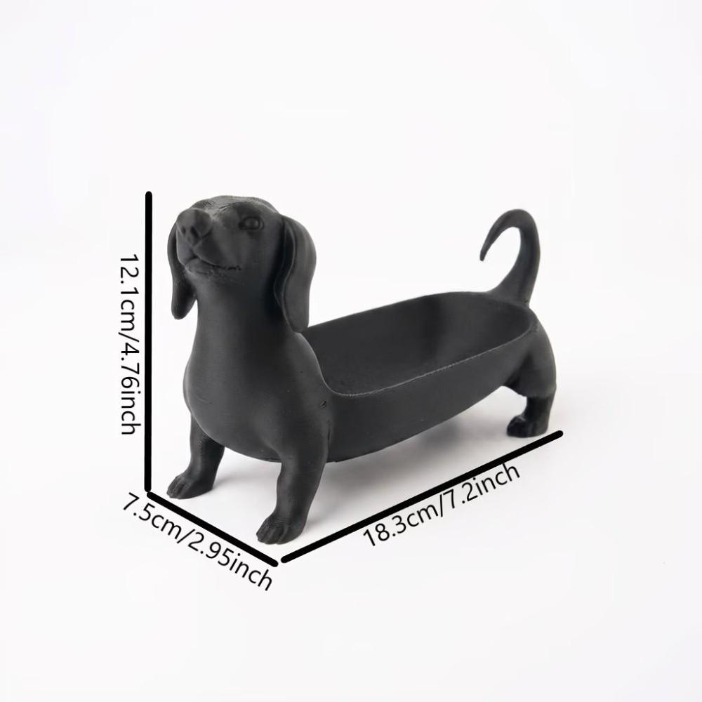Solid Color Dachshund Storage Tray 3D Printed Sausage Dog Planter Room Aesthetic