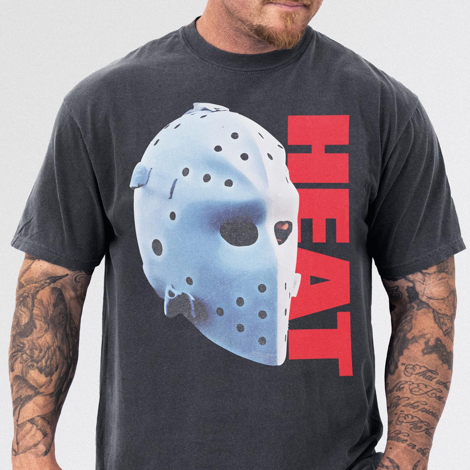 90s Action Movie T-Shirt: Heat Hockey Mask Graphic Tee from 1995 4XL