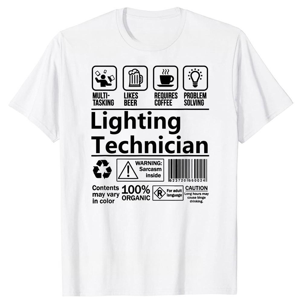 Funny Lighting Technician Multitasking T Shirts Graphic Cotton Streetwear Short Sleeve Birthday Gifts Summer Beer Coffee Tshirt