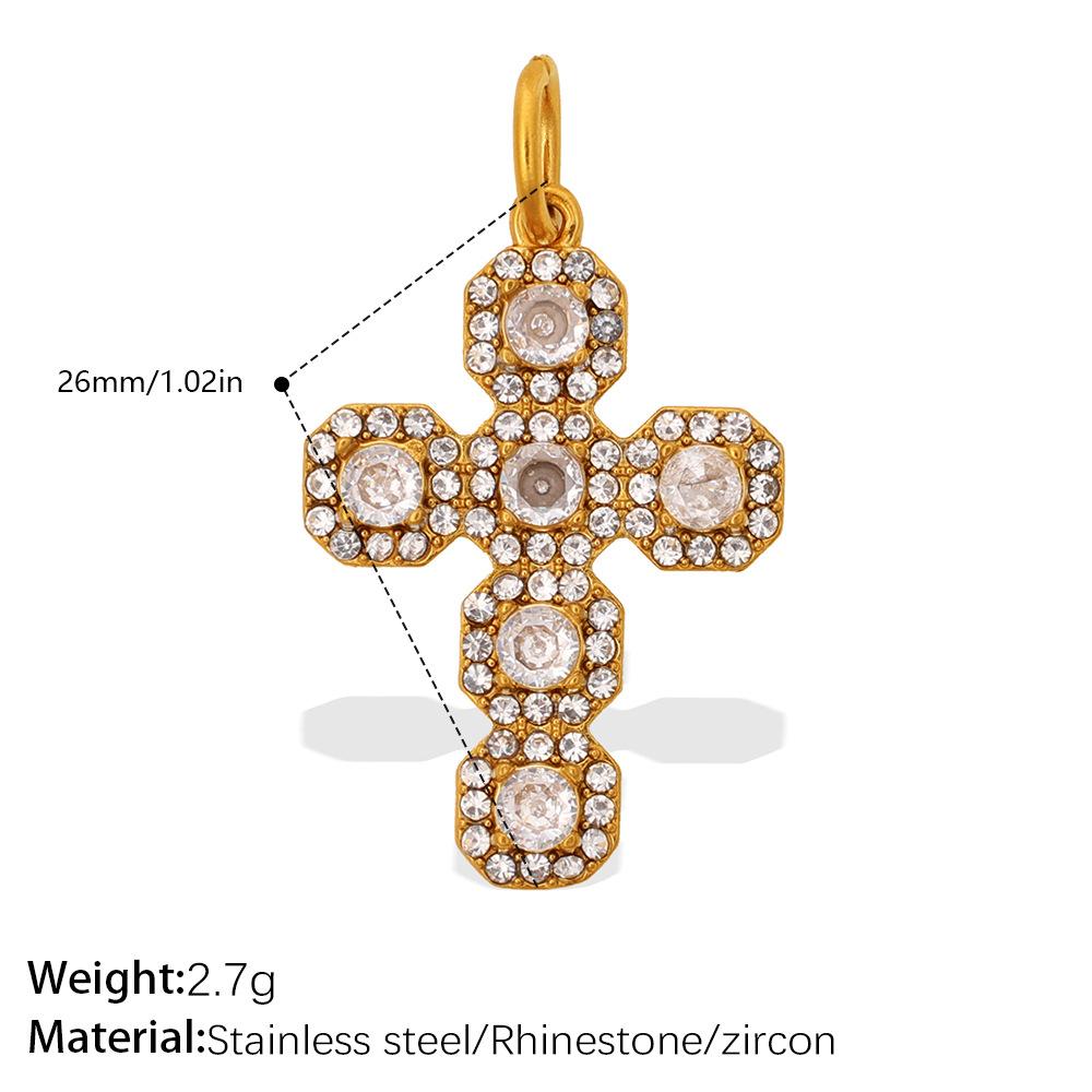 Gold Diamond Key Cross Pendant Multi-Style Personalized Pendant Diy Jewelry Accessories