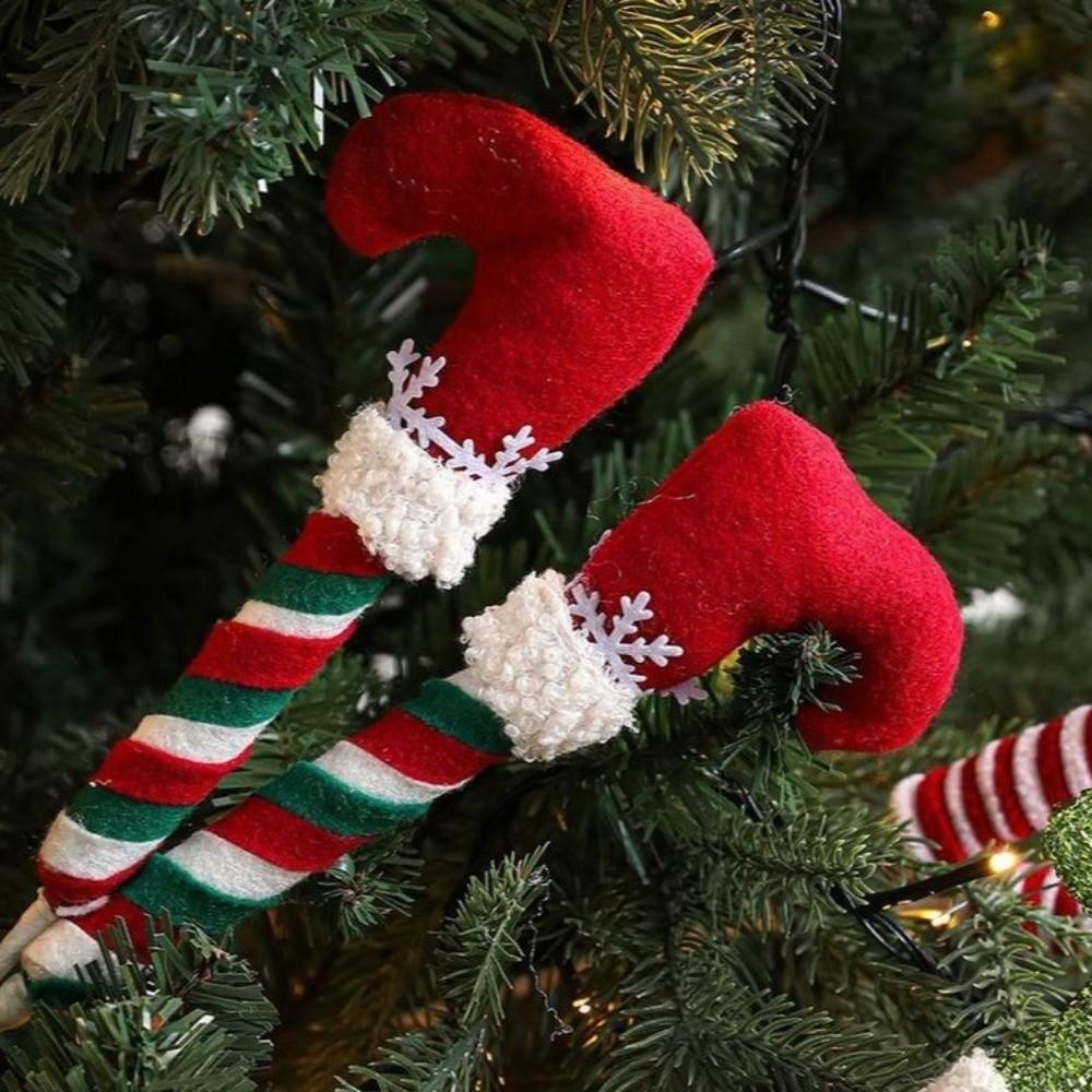 Artificial Leg Christmas Elf Legs Pendants Funny Plush Elf Legs Decorations Christmas Holiday