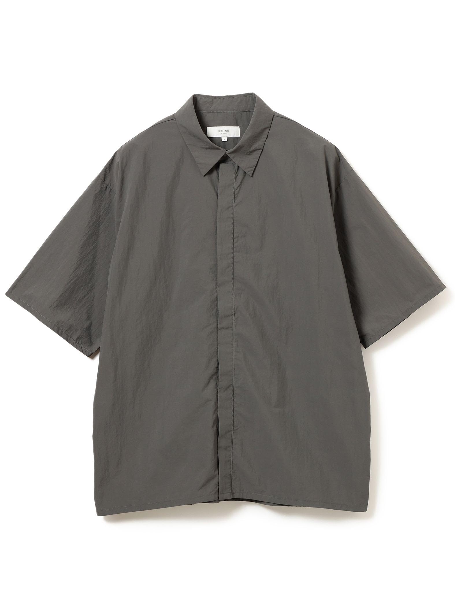 

В:MING LIFE STORE by BEAMS Мужская водоотталкивающая нейлоновая рубашка с коротким рукавом, серая, размер M