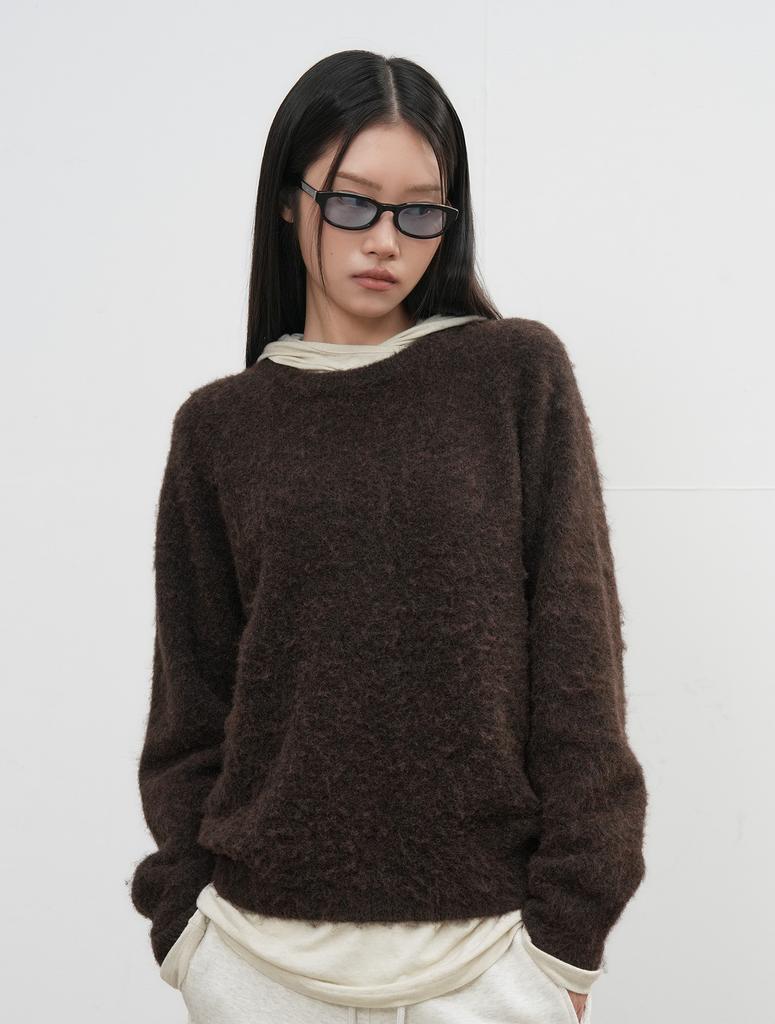 GENERALIDEA Unisex Hairy Knit Pullover [Brown] / Sbe4U05010