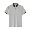 Kurzarm-Poloshirt Herren High Sense Casual Trend Herren Dünnes Kontrastfarbenes Rippkragen Halbarm-T-Shirt